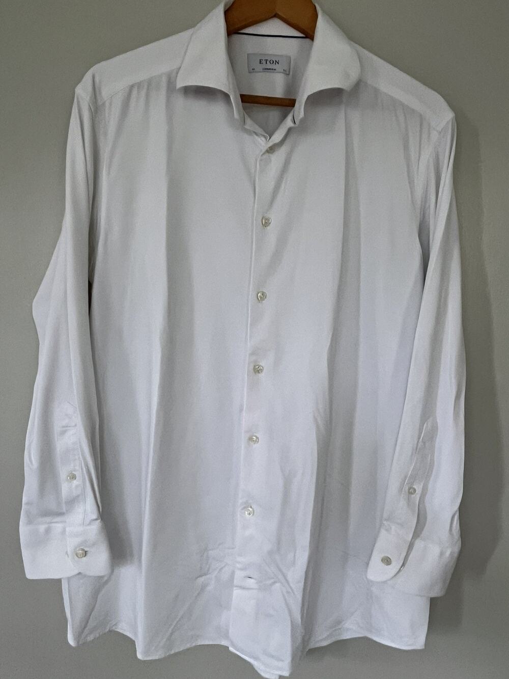 Eton Men’s 17.5/44 White Slim Fit Performance Stretch Dress Shirt